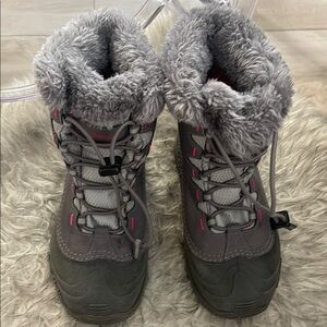 Columbia Youth Bugaboot II Gray Fur-Lined Winter Boots